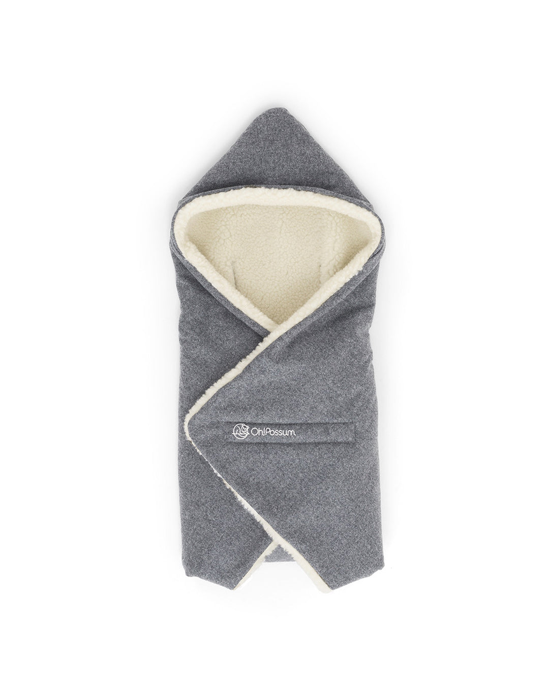 Oh-possum-grau-einschlagdecke-mini-baby-fusssack-maxi-cosi-natuerliche-materialien-merinowlle-atmungsaktiv