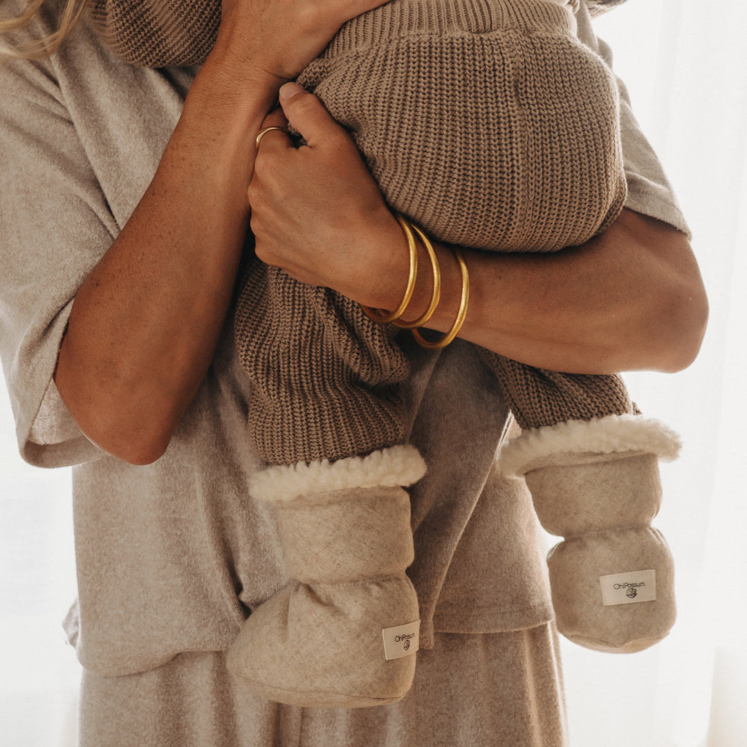 Neugeborenen Booties Cashmere – unisex Babyschuhe aus Merino-Loden