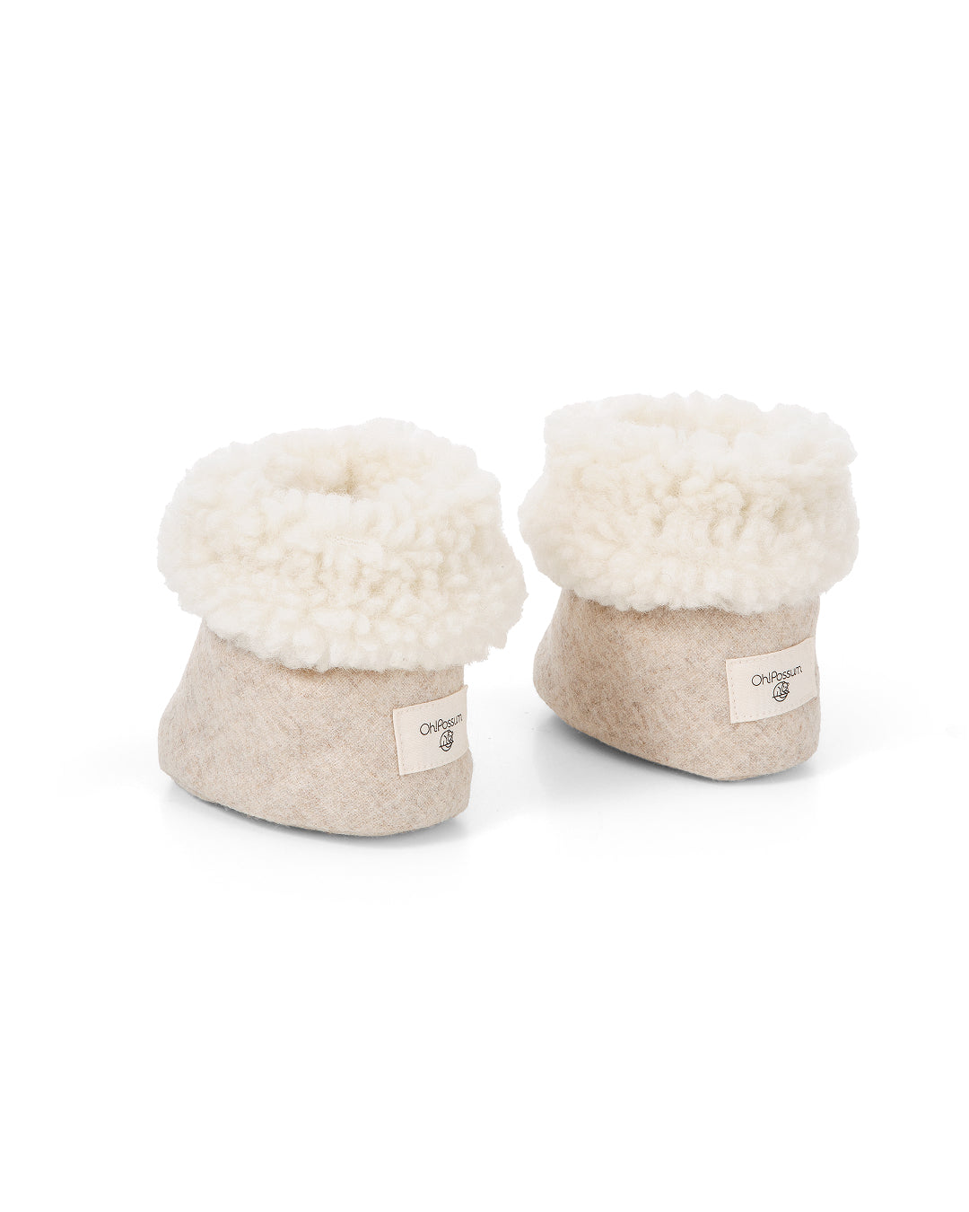 Weiche Booties aus Merinowolle und Loden – von 0-6 Monaten