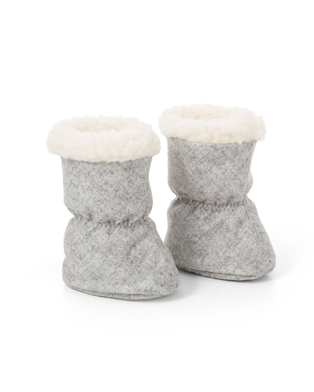 Nachhaltige Merino Baby Booties in Farbe hellgrau