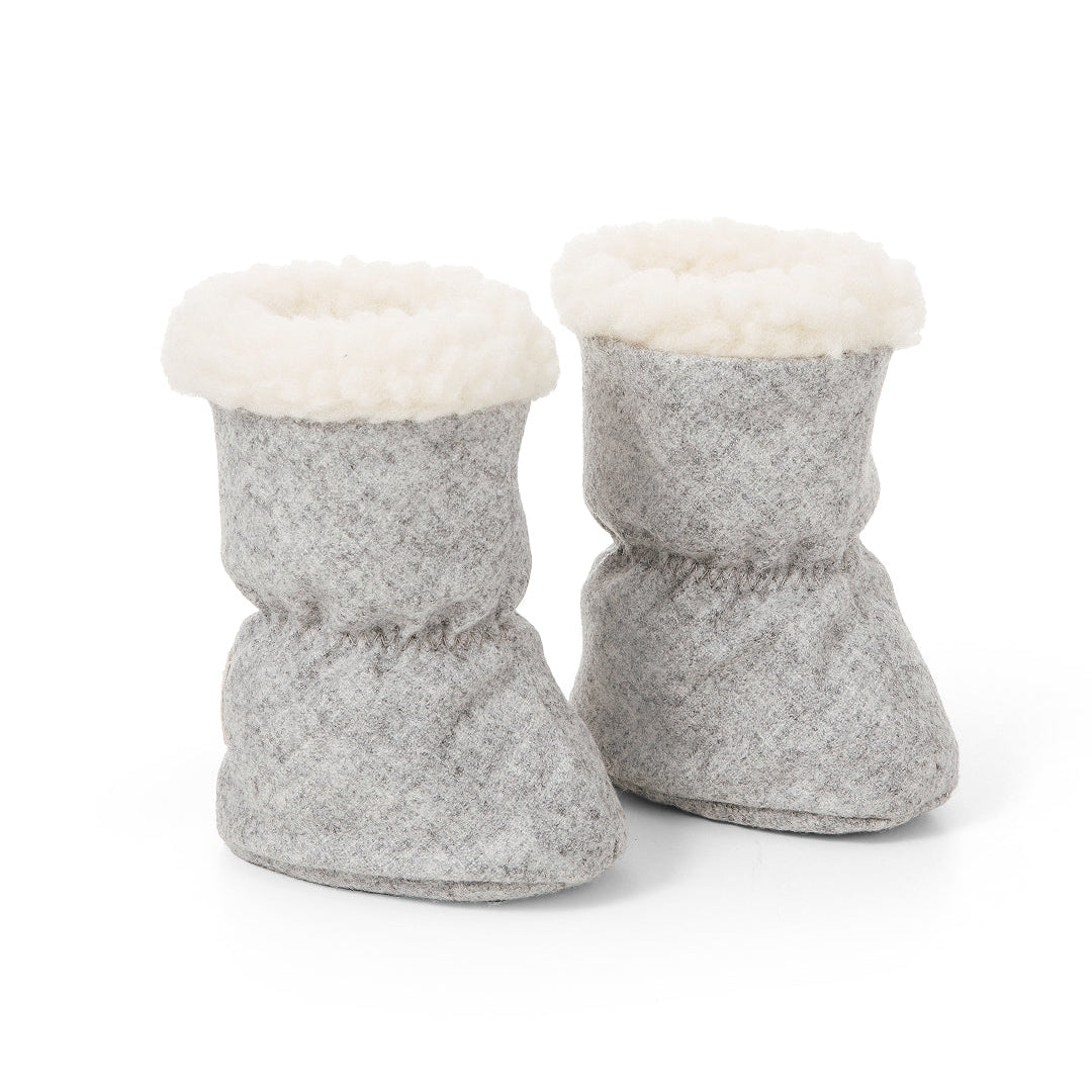 Nachhaltige Merino Baby Booties in Farbe hellgrau