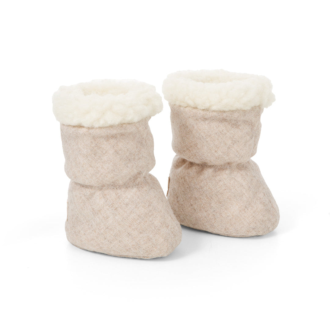 Weiche Neugeborenen Booties aus Merinowolle – Farbe Cashmere