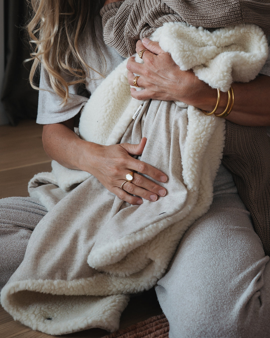 Känguru-Kuscheldecke Merinowolle Cashmere