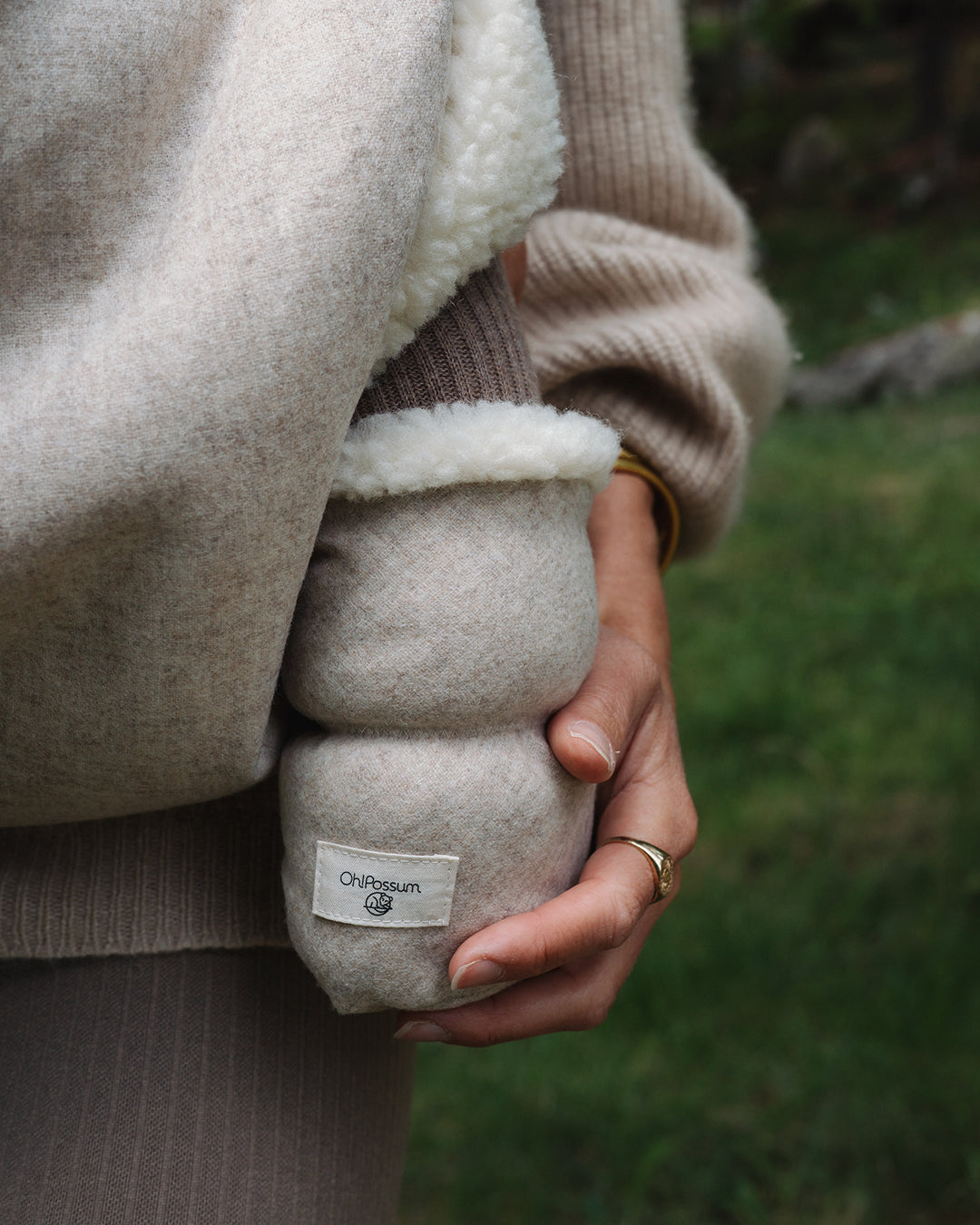 Baby Booties mit Bindeband - in Farbe cashmere